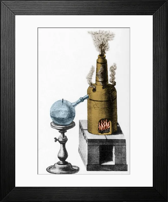 Framed Print : Distillation, Alembic, 18th Century Framed Print : Distillation, Alembic, 18th Century