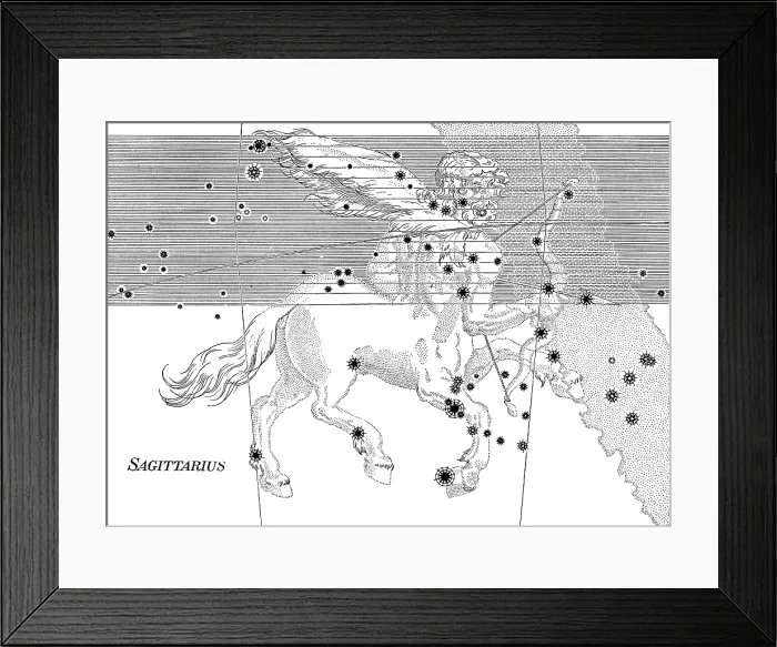Framed Print : Sagittarius Constellation, Zodiac Sign, Bayer Framed Print : Sagittarius Constellation, Zodiac Sign, Bayer
