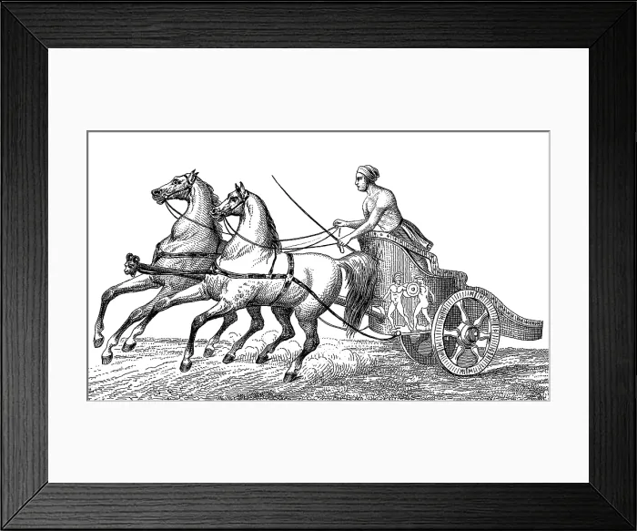 Framed Print : Ancient Olympic Games, Two-Horse Chariot Race Framed Print : Ancient Olympic Games, Two-Horse Chariot Race