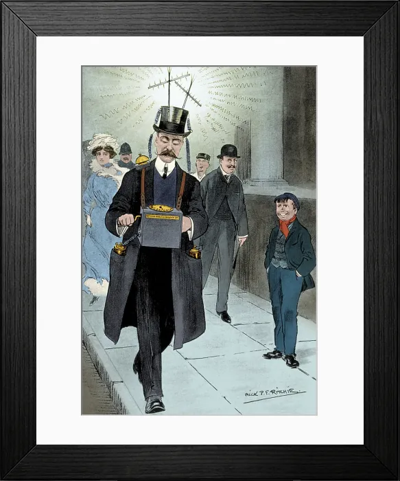 Framed Print : Portable Radio, 1909