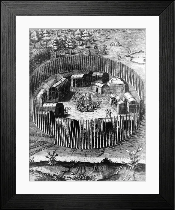 Framed Print : Pomeiok Village, 1588 Framed Print : Pomeiok Village, 1588