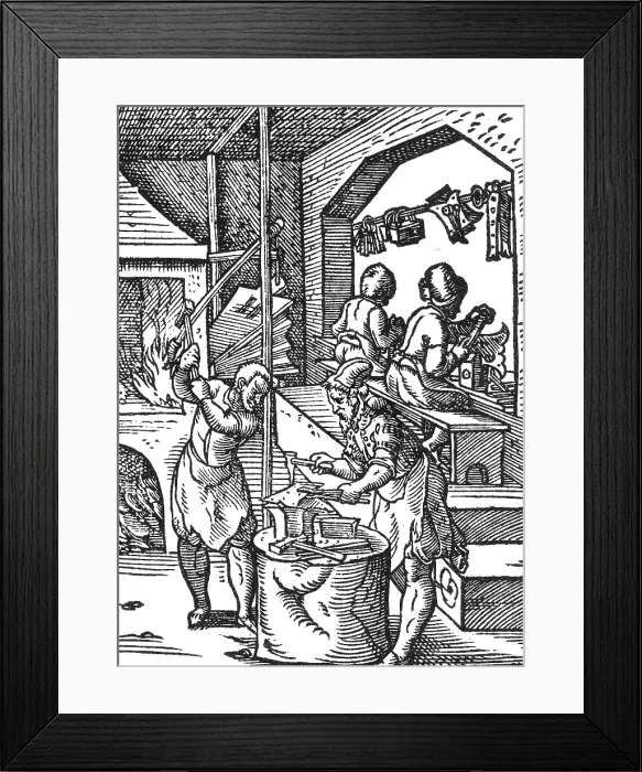 Framed Print : Locksmith, Medieval Tradesmen Framed Print : Locksmith, Medieval Tradesmen