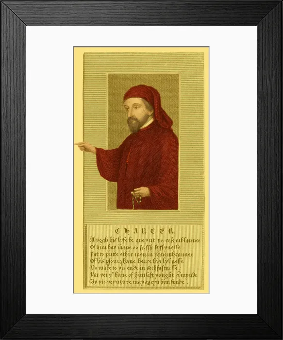Framed Print : Geoffrey Chaucer, Father of English Literature Framed Print : Geoffrey Chaucer, Father of English Literature