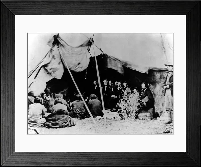 Framed Print : Native American Indian Meeting Framed Print : Native American Indian Meeting