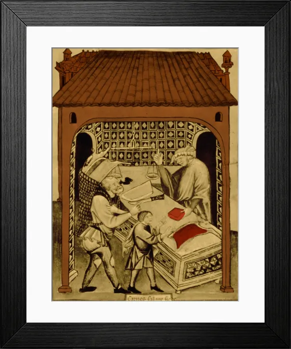 Framed Print : Butcher, Medieval Tradesman