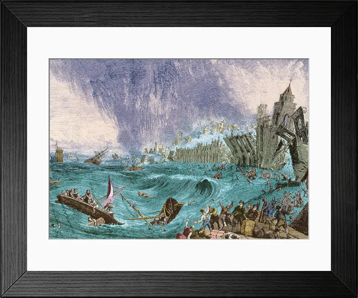 Framed Print : Lisbon Tsunami, 1755