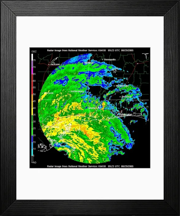 Framed Print : Hurricane Katrina, WFO Radar, 2005 Framed Print : Hurricane Katrina, WFO Radar, 2005