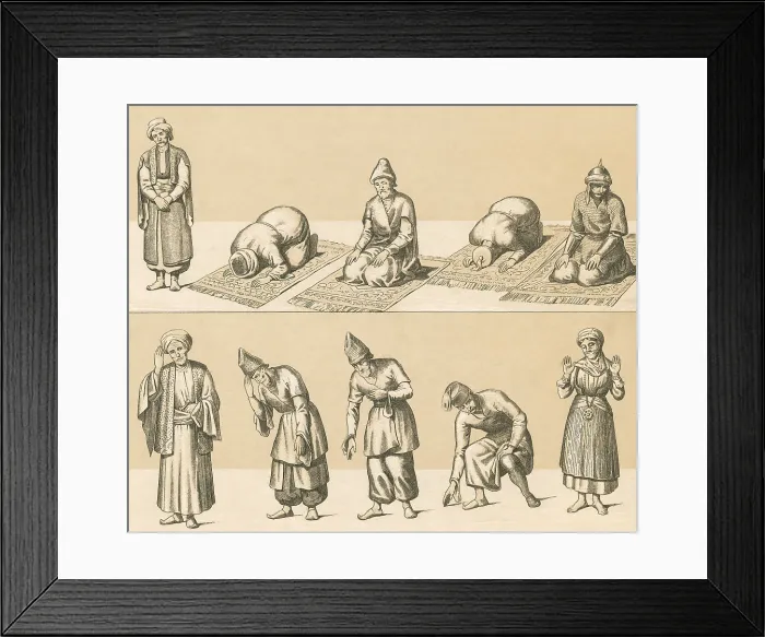 Framed Print : Islamic Attitudes of Worship