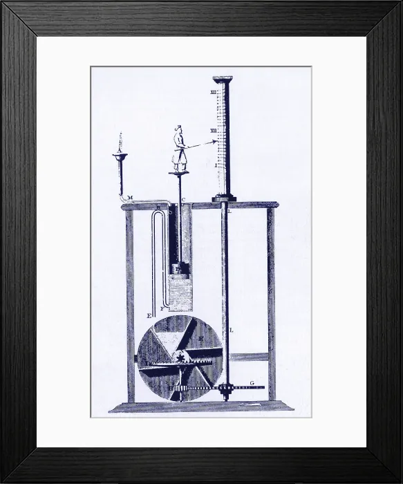 Framed Print : Water Clock Diagram