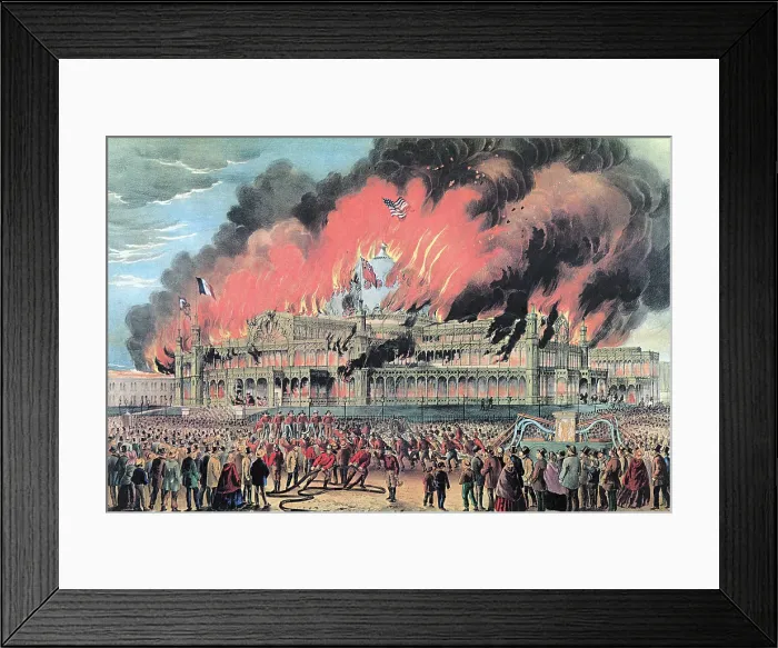 Framed Print : New York Crystal Palace Fire, 1858 Framed Print : New York Crystal Palace Fire, 1858
