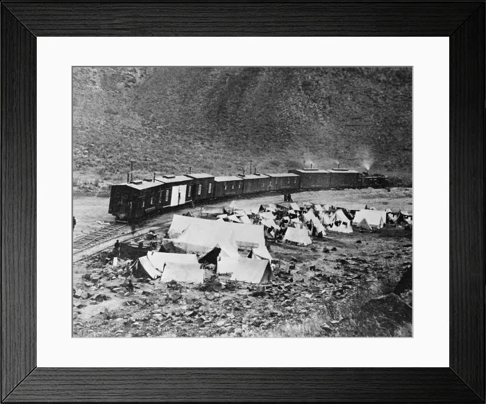 Framed Print : Building the Transcontinental Railroad, 1868