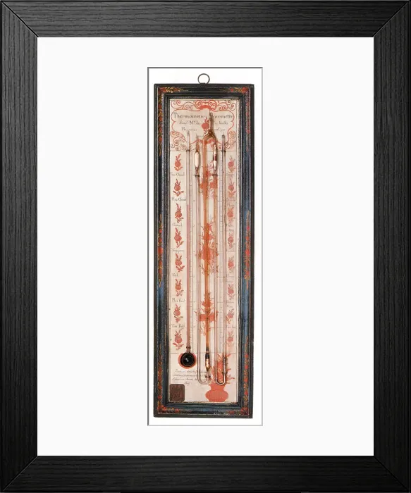 Framed Print : 18th Century Thermometer-Barometer Framed Print : 18th Century Thermometer-Barometer