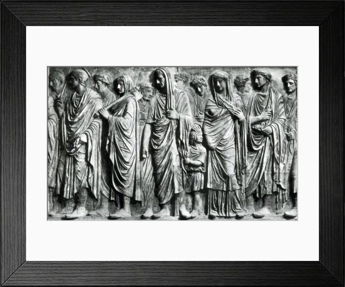 Framed Print : Ara Pacis, Processional Frieze, 1st Century BC