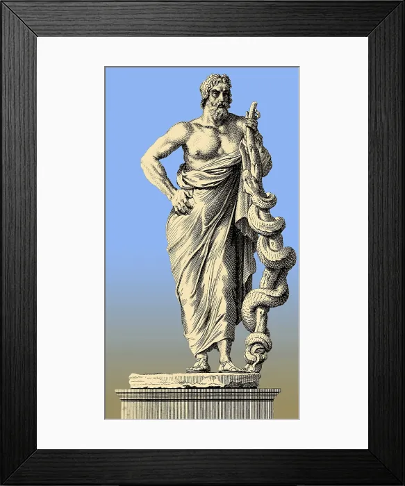 Framed Print : Asclepius, Greek God of Medicine Framed Print : Asclepius, Greek God of Medicine