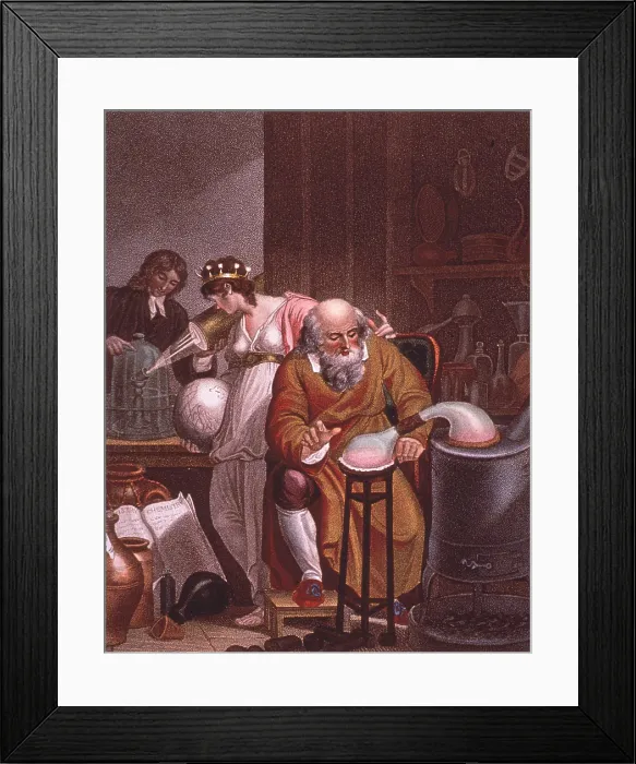 Framed Print : Alchemist Laboratory, 18th Century Framed Print : Alchemist Laboratory, 18th Century