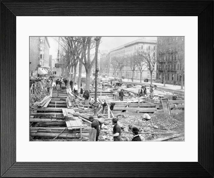 Framed Print : NYC Subway Construction, 1901