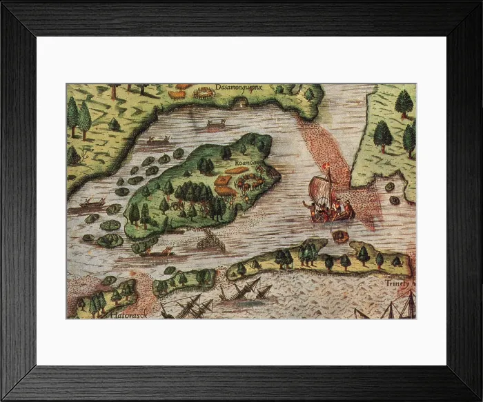 Framed Print : Roanoke Island, 1585 Framed Print : Roanoke Island, 1585