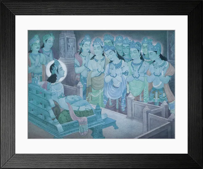 Framed Print : Gods Entertaining Mahavira