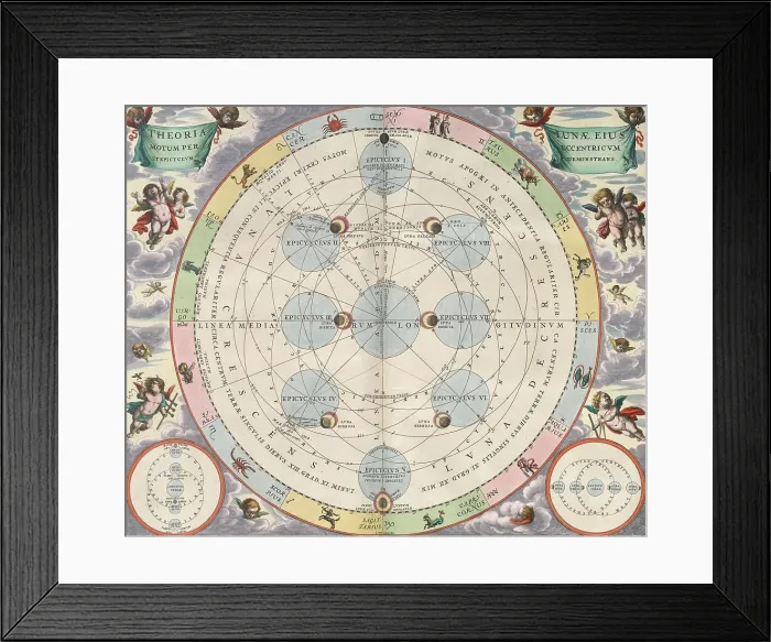 Framed Print : Moon with Epicycles, Harmonia Macrocosmica, 1660 Framed Print : Moon with Epicycles, Harmonia Macrocosmica, 1660