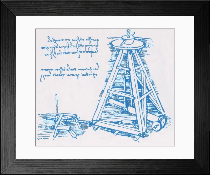 Framed Print : Da Vinci Invention, Lifting Machine Framed Print : Da Vinci Invention, Lifting Machine