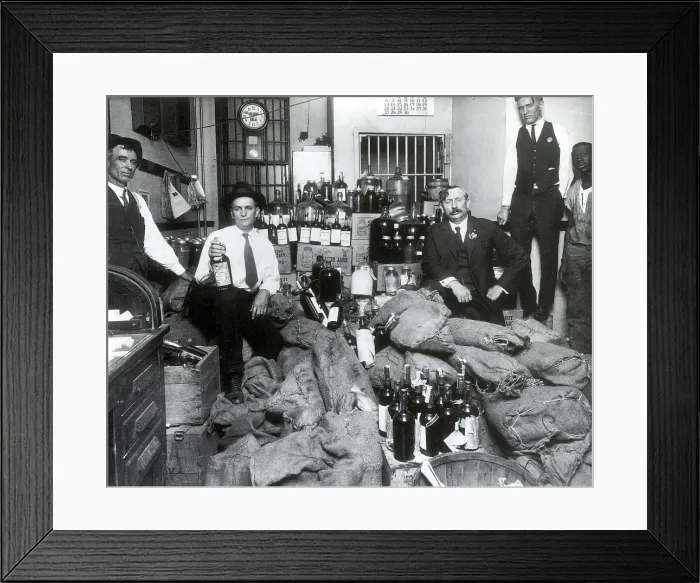 Framed Print : Prohibition, Texas Bootlegger Booty, 1920s