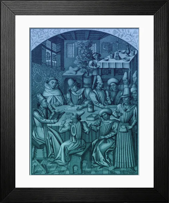 Framed Print : Medieval Accountants, 1466