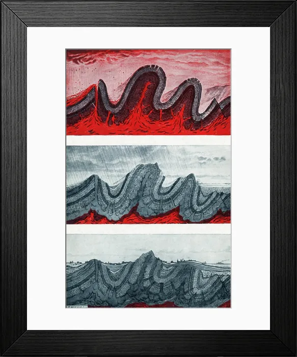 Framed Print : Geologic Crumpling Framed Print : Geologic Crumpling