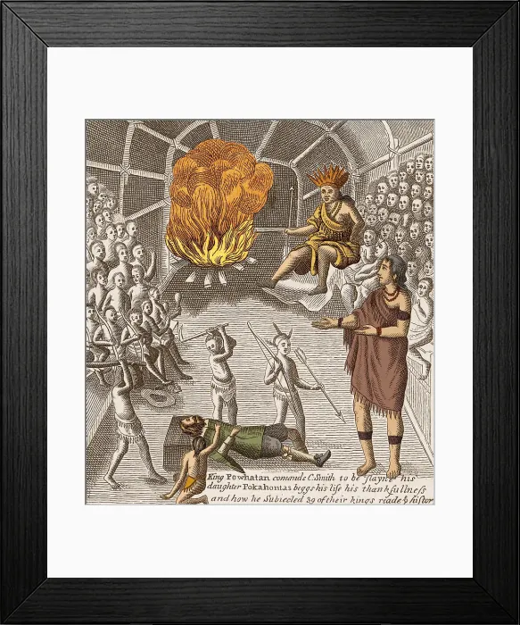 Framed Print : Pocahontas Pleading for Smith's Life Framed Print : Pocahontas Pleading for Smith's Life