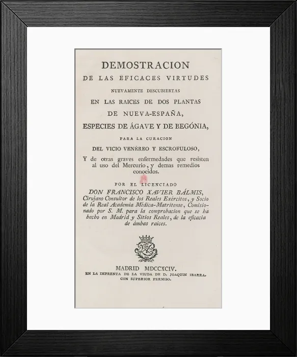 Framed Print : Botanical remedies described by Francisco Javier Balmis Framed Print : Botanical remedies described by Francisco Javier Balmis