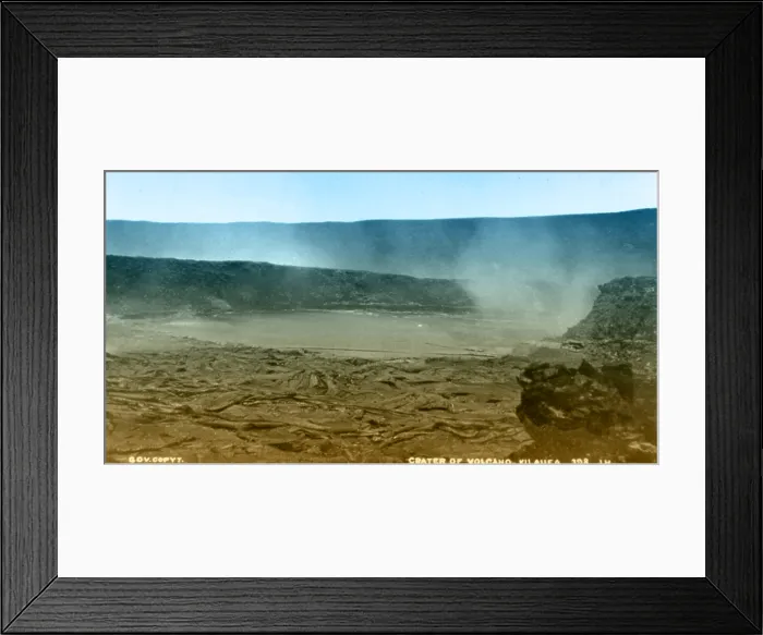 Framed Print : Smoking crater of the volcano Kilauea in Hawaii Framed Print : Smoking crater of the volcano Kilauea in Hawaii