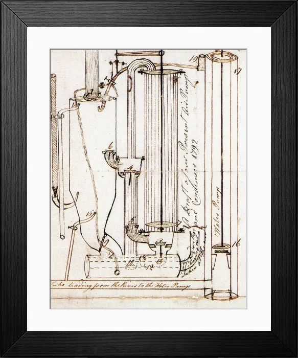 Framed Print : John Fitch, Air Pump and Condenser, 1792 Framed Print : John Fitch, Air Pump and Condenser, 1792