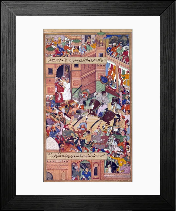 Framed Print : Attempt on the Life of Akbar the Great at Delhi, 1564