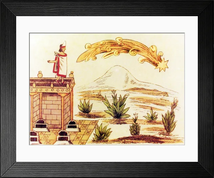 Framed Print : Montezuma II Watching Comet, 1519