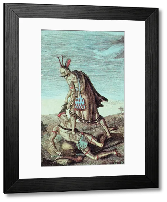 Framed Print : Iroquois Warrior Scalping Enemy, 1814 Framed Print : Iroquois Warrior Scalping Enemy, 1814