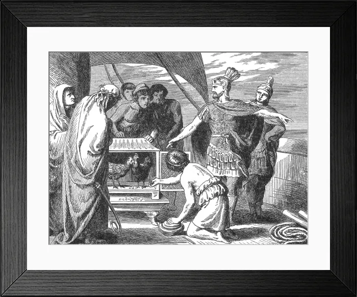 Framed Print : Publius Claudius Pulcher and the Sacred Chickens, 246 BC Framed Print : Publius Claudius Pulcher and the Sacred Chickens, 246 BC