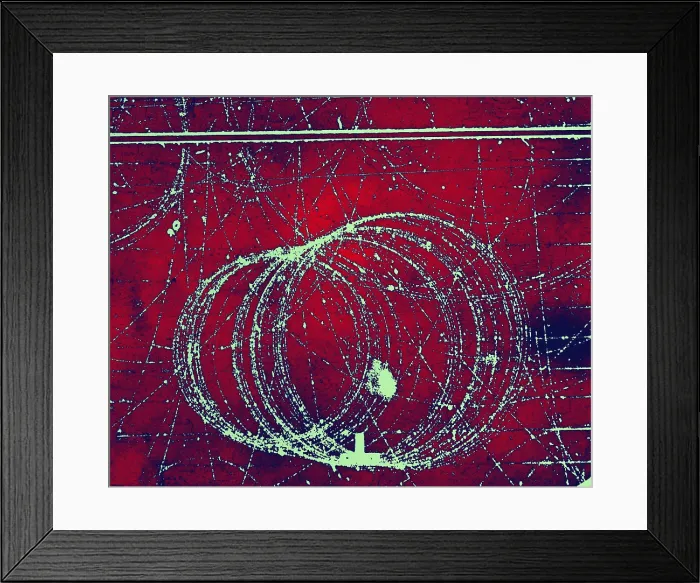 Framed Print : Cloud Chamber Event, Electron and Positron Framed Print : Cloud Chamber Event, Electron and Positron