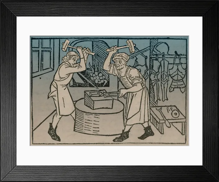 Framed Print : Blacksmiths, Medieval Tradesmen Framed Print : Blacksmiths, Medieval Tradesmen