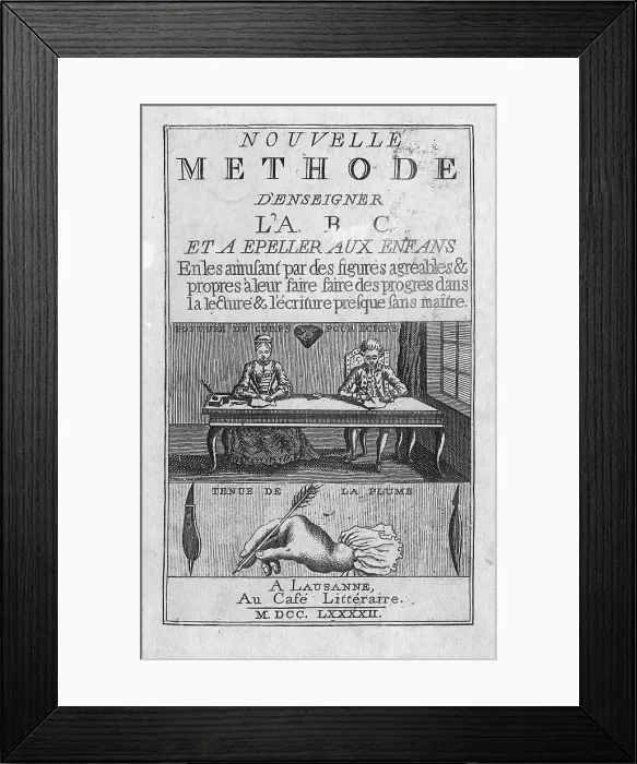 Framed Print : Frontispiece to French Primer, 1792