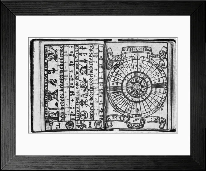 Framed Print : Tide-Tables and Almanac, 1545 Framed Print : Tide-Tables and Almanac, 1545