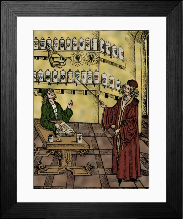 Framed Print : Medieval Italian Pharmacy Framed Print : Medieval Italian Pharmacy