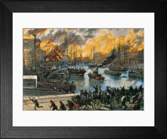 Framed Print : The Great Chicago Fire, 1871 Framed Print : The Great Chicago Fire, 1871