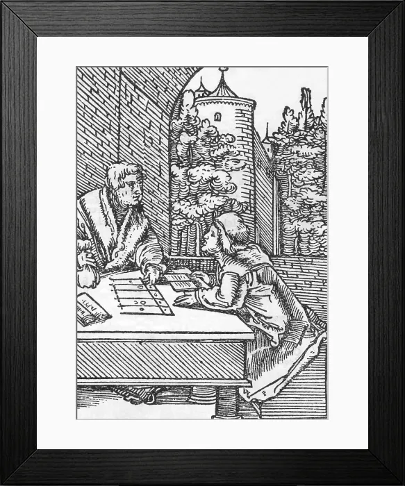 Framed Print : Medieval Arithmetic Framed Print : Medieval Arithmetic