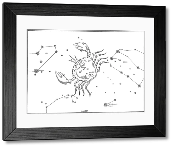 Framed Print : Cancer Constellation, Zodiac Sign, Bayer, 1603