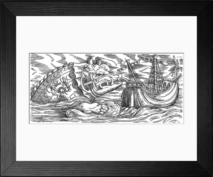 Framed Print : Gessner, Aspidochelone, Legendary Sea Monster