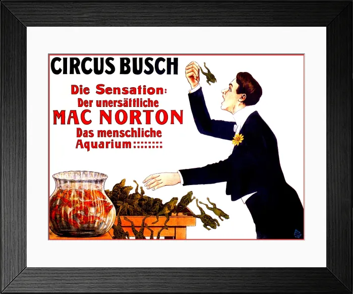 Framed Print : Claude Delair AKA Mac Norton 'The Human Aquarium' Framed Print : Claude Delair AKA Mac Norton 'The Human Aquarium'