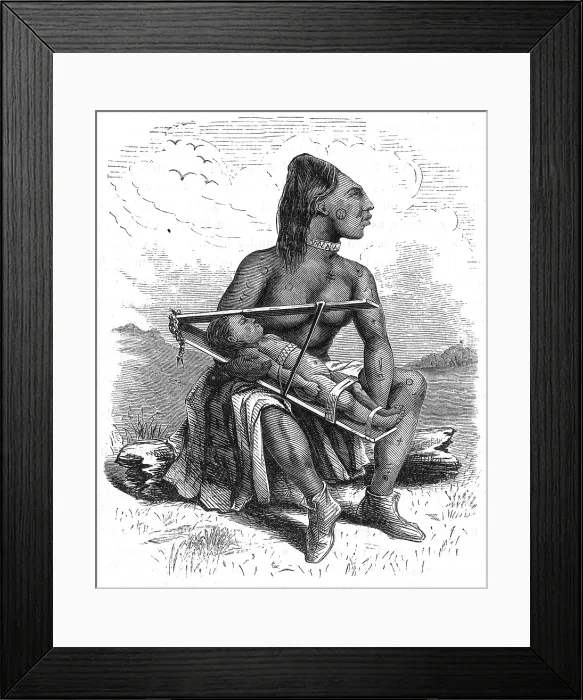 Framed Print : Chinook Woman and Child Framed Print : Chinook Woman and Child