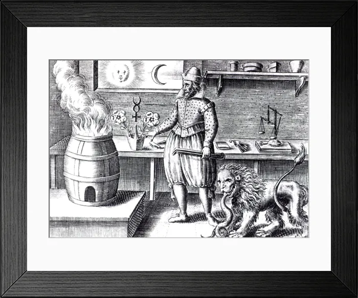 Framed Print : Alchemical Workshop, 17th Century Framed Print : Alchemical Workshop, 17th Century