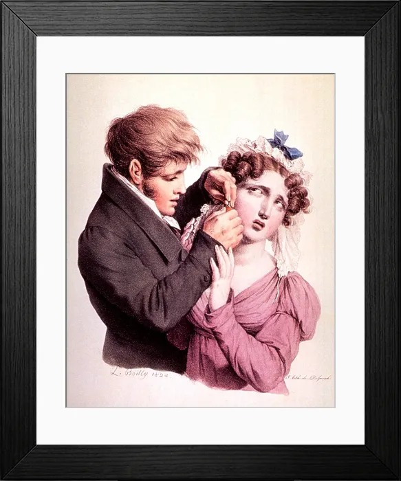 Framed Print : The Culture of Beauty, Ear Piercing, 1824 Framed Print : The Culture of Beauty, Ear Piercing, 1824