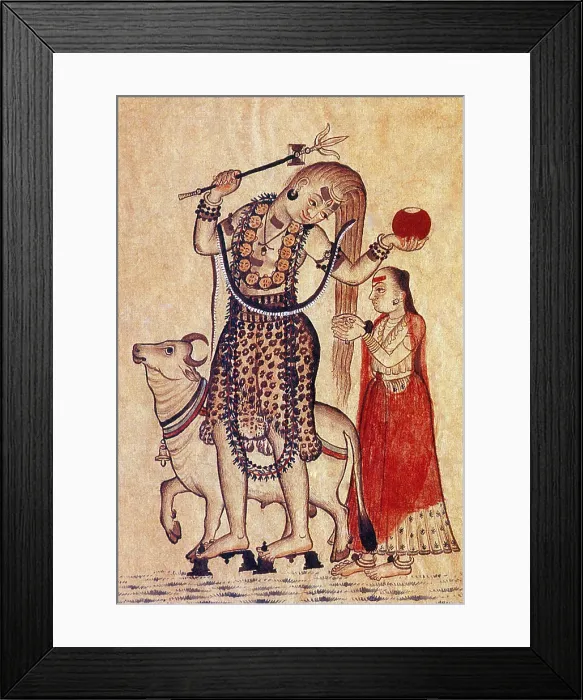 Framed Print : Lord Shiva with Sacred Bull Nandi Framed Print : Lord Shiva with Sacred Bull Nandi