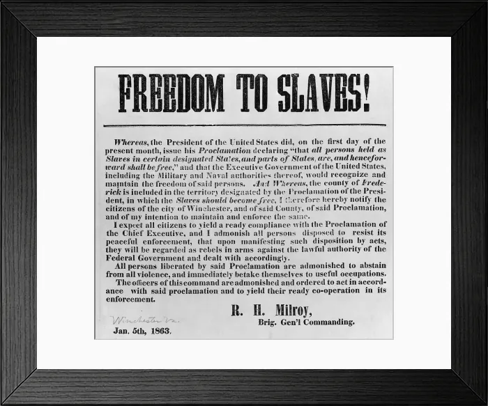 Framed Print : Freedom to Slaves